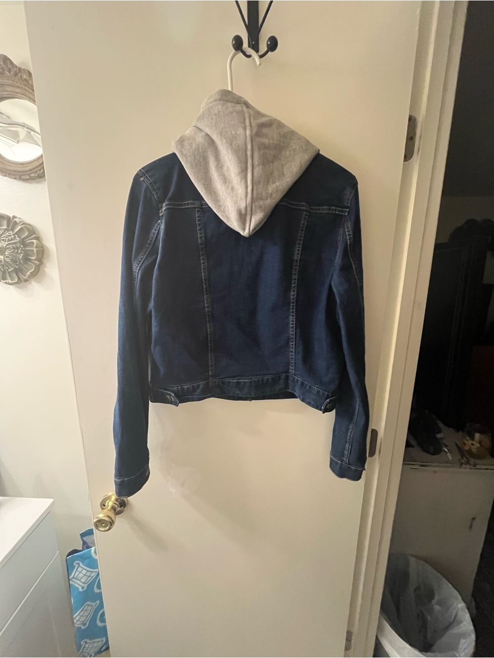 Love Tree Denim Jacket with Gray Hoodie - Picture 3 of 4